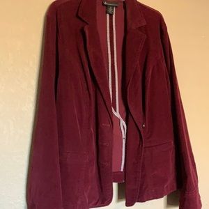 Burgundy corduroy blazer jacket